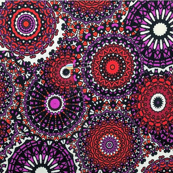 2+ Yards Sparkly Medallion Vintage Stretchy Dance Jersey Fabric from South Korea - Picture 1 of 10